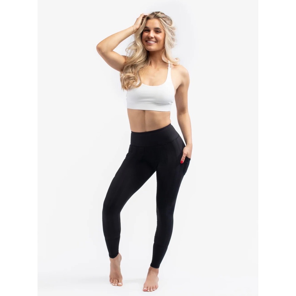 Sweetflexx Resistance Leggings Black High Rise Pockets Ruched 10